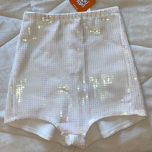 Sequin booty shorts- Off White- Brand New- Size: S